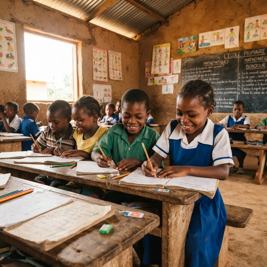 Enfants étudiant en classe