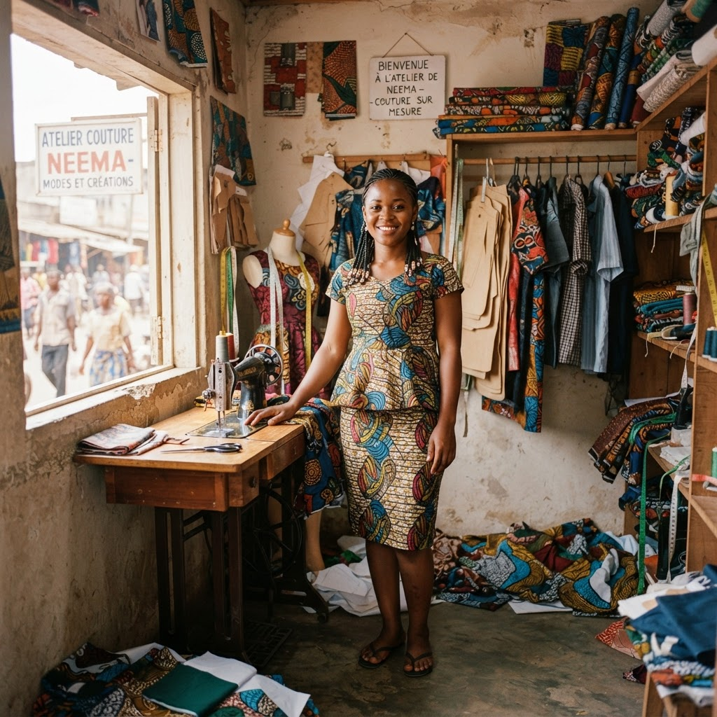 Jeune entrepreneuse dans son atelier
